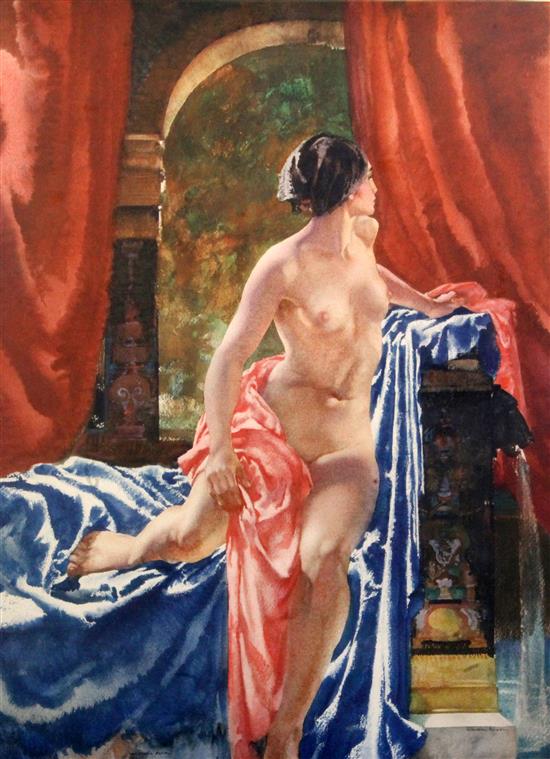 Sir William Russell Flint (1880-1969) A Question of Attribution and Seated Nude, 22.5 x 18in. & 19. x 14.5in.